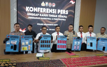 Polres Mojokerto Kota Ungkap Narkoba Temukan 330 Catride Vape Berisi Etomidate   