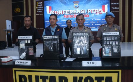 Empat Belas Tersangka Narkoba Diamankan Polres Blitar Kota