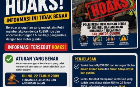 Hoaks Terkait Denda Ban Gundul Diluruskan oleh Korlantas Polri
